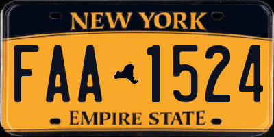 NY license plate FAA1524