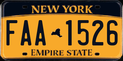 NY license plate FAA1526