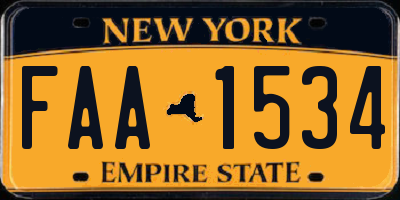 NY license plate FAA1534