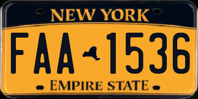 NY license plate FAA1536