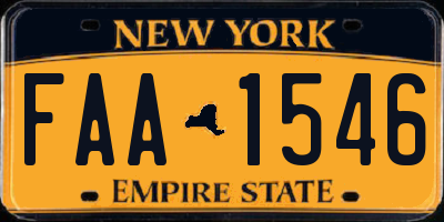 NY license plate FAA1546