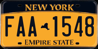 NY license plate FAA1548