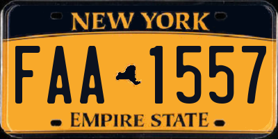 NY license plate FAA1557