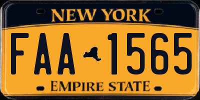 NY license plate FAA1565