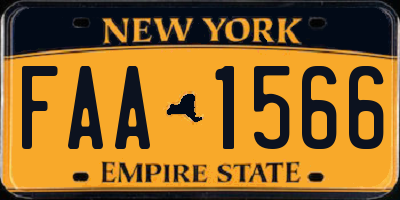 NY license plate FAA1566