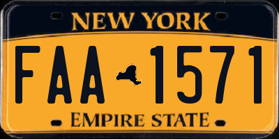 NY license plate FAA1571