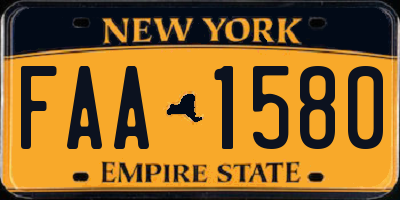 NY license plate FAA1580