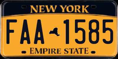 NY license plate FAA1585