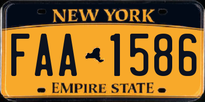 NY license plate FAA1586