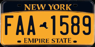 NY license plate FAA1589