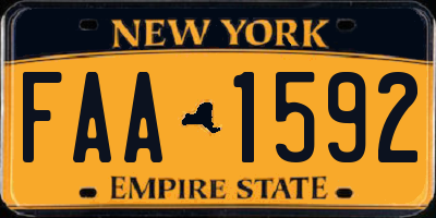 NY license plate FAA1592