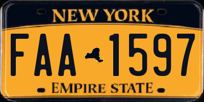 NY license plate FAA1597