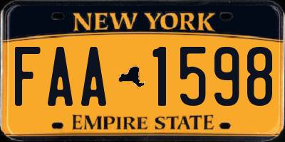 NY license plate FAA1598