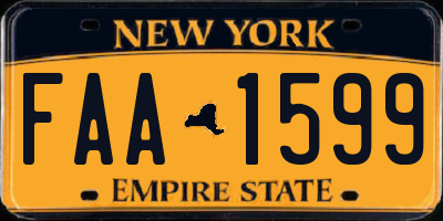 NY license plate FAA1599