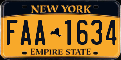 NY license plate FAA1634