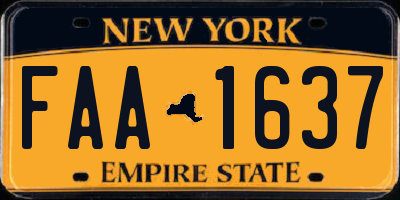 NY license plate FAA1637