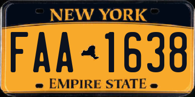 NY license plate FAA1638