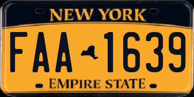 NY license plate FAA1639