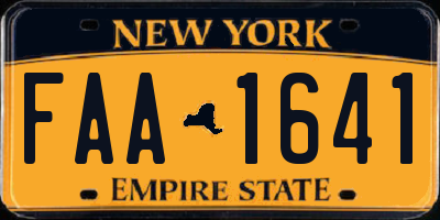 NY license plate FAA1641