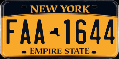 NY license plate FAA1644