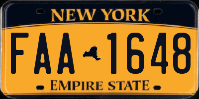 NY license plate FAA1648