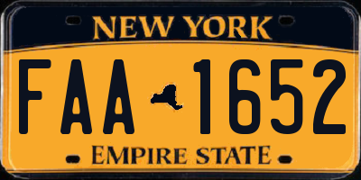 NY license plate FAA1652