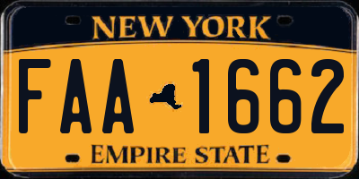 NY license plate FAA1662
