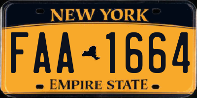 NY license plate FAA1664