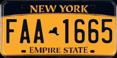 NY license plate FAA1665