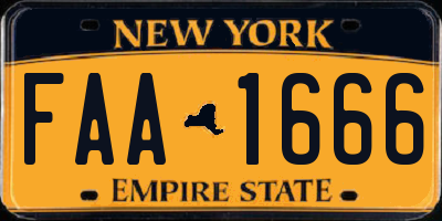 NY license plate FAA1666