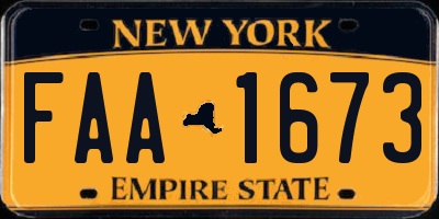 NY license plate FAA1673