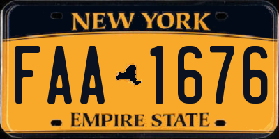 NY license plate FAA1676