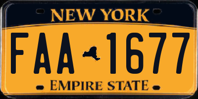 NY license plate FAA1677