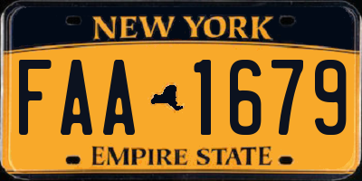 NY license plate FAA1679