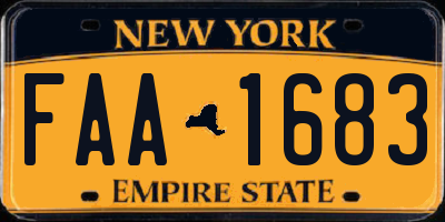 NY license plate FAA1683