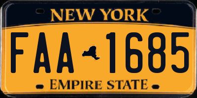 NY license plate FAA1685