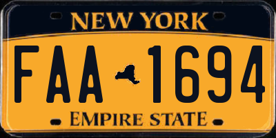 NY license plate FAA1694