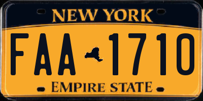 NY license plate FAA1710