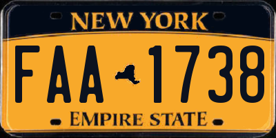 NY license plate FAA1738