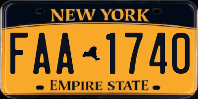 NY license plate FAA1740
