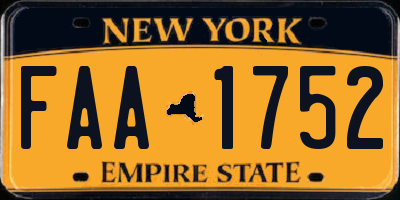 NY license plate FAA1752