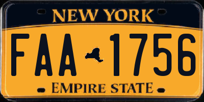 NY license plate FAA1756