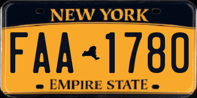 NY license plate FAA1780