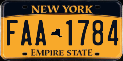 NY license plate FAA1784