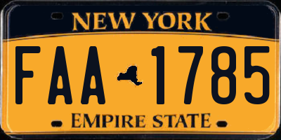 NY license plate FAA1785
