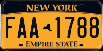 NY license plate FAA1788