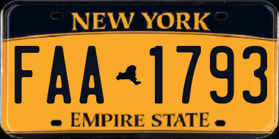 NY license plate FAA1793