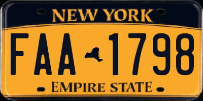 NY license plate FAA1798