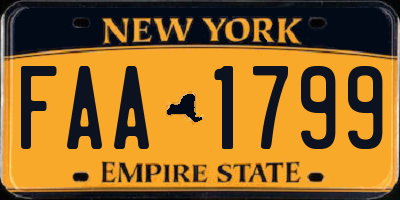 NY license plate FAA1799