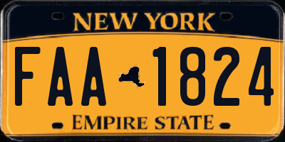 NY license plate FAA1824